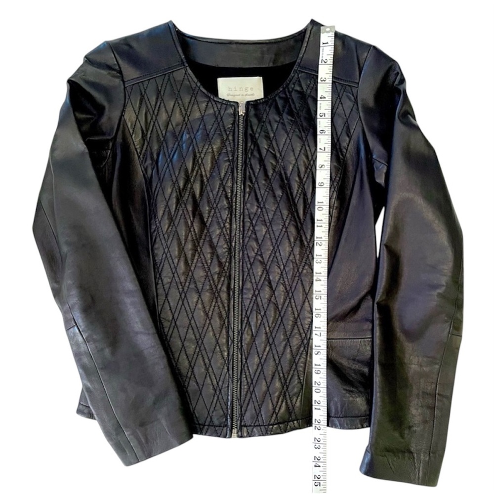 Nordstrom Hinge 100% Leather Jacket Black - Picture 5 of 12